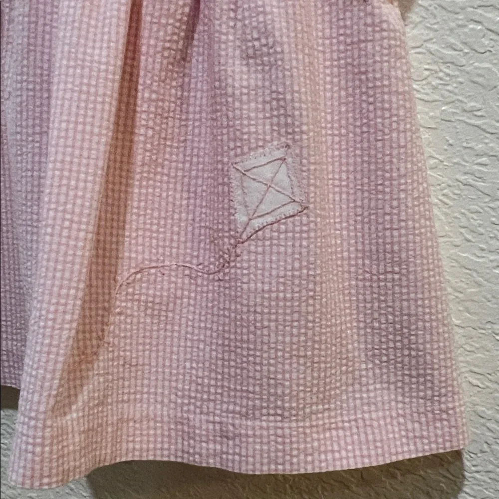 Pixie Lily pink/white dress with kite appliqué size 12M - Picture 2 of 6